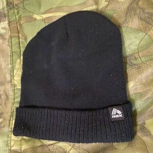 Nice Black Knit Acrylic RBX Winter Beanie Hat